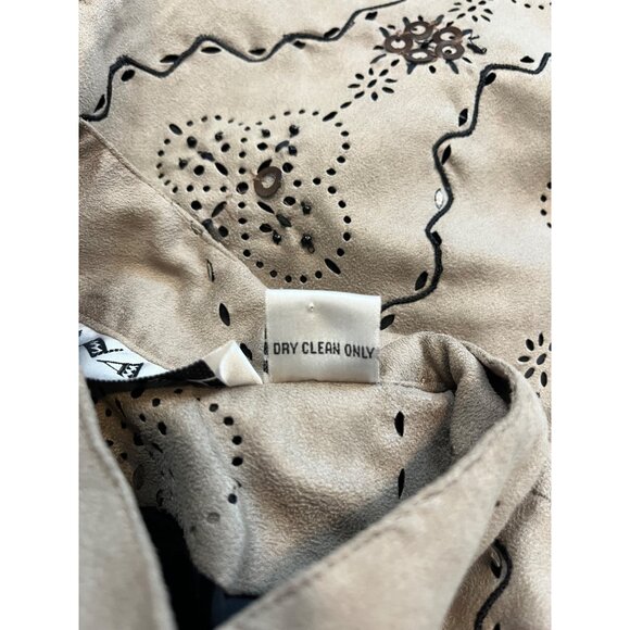 Vtg Anage Suede-Like Zip-Up Jacket Womens Sz M Art to Wear Sequins Embroidery - Picture 7 of 7